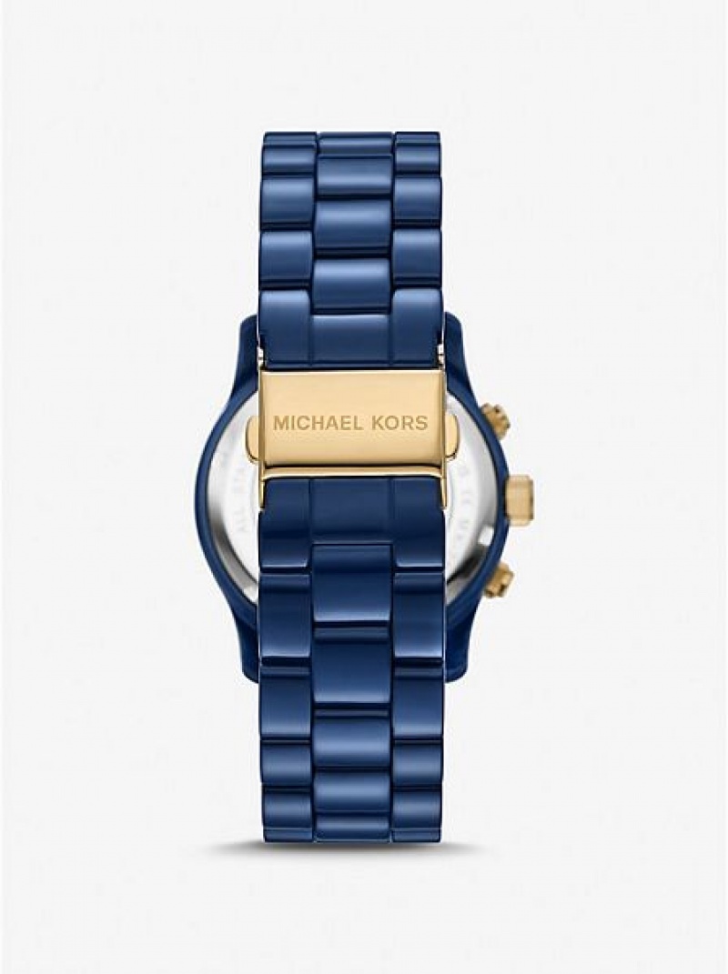 Michael Kors Runway Horloge Dames Blauw | 083264-GAV