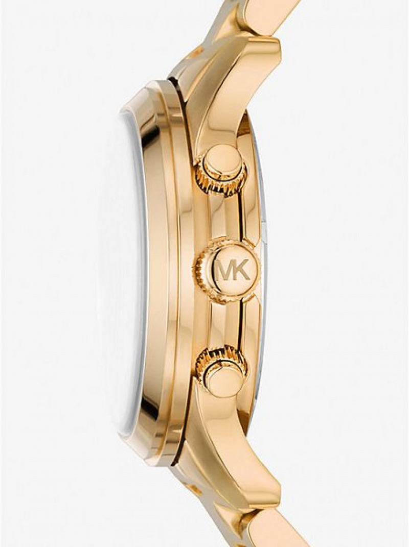 Michael Kors Runway Horloge Dames Goud | 483109-ERO