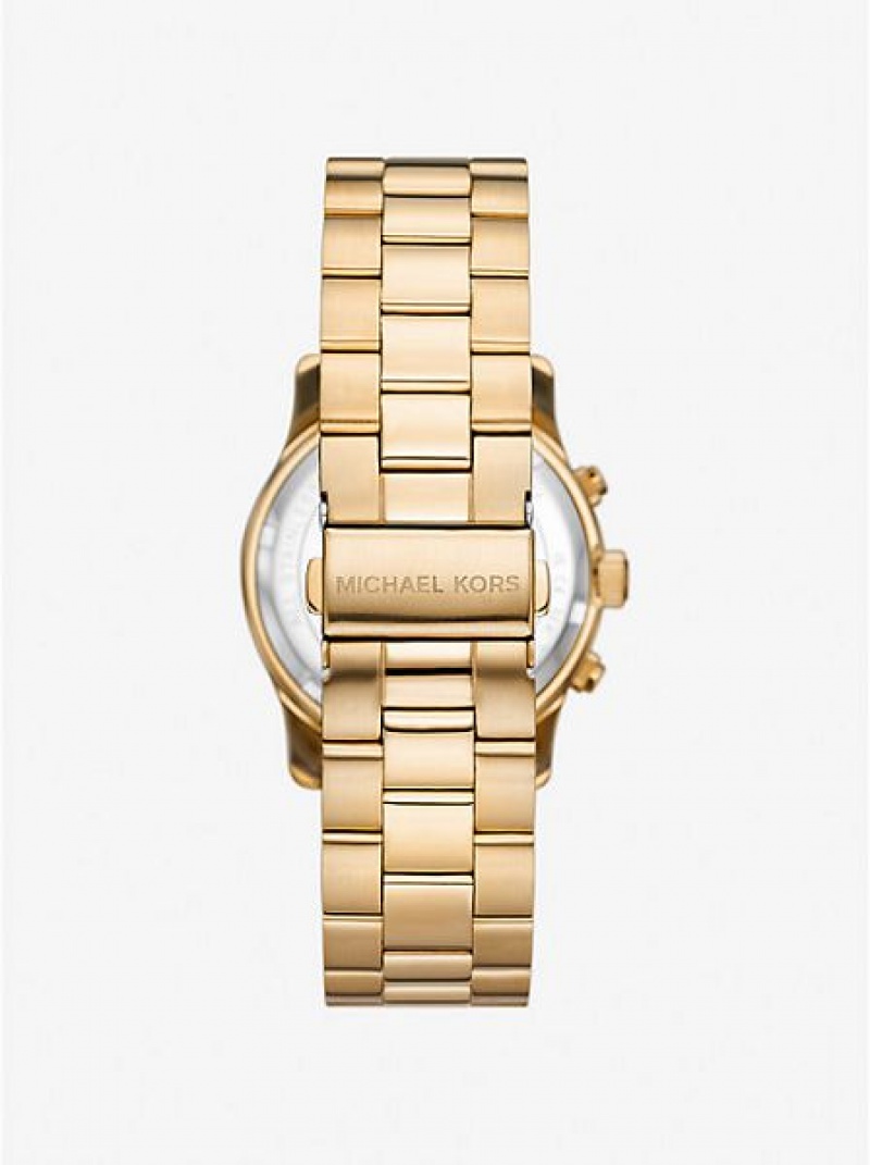 Michael Kors Runway Horloge Dames Goud | 483109-ERO