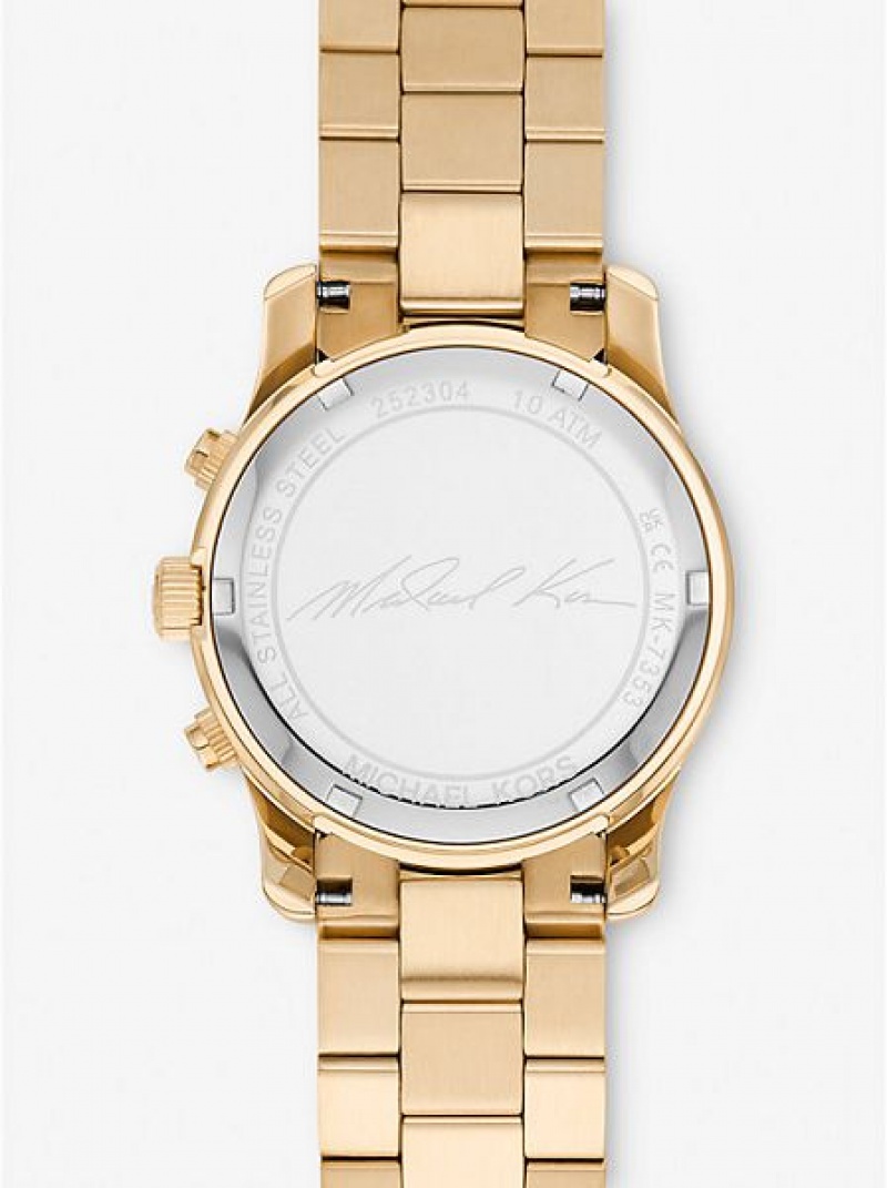 Michael Kors Runway Horloge Dames Goud | 483109-ERO