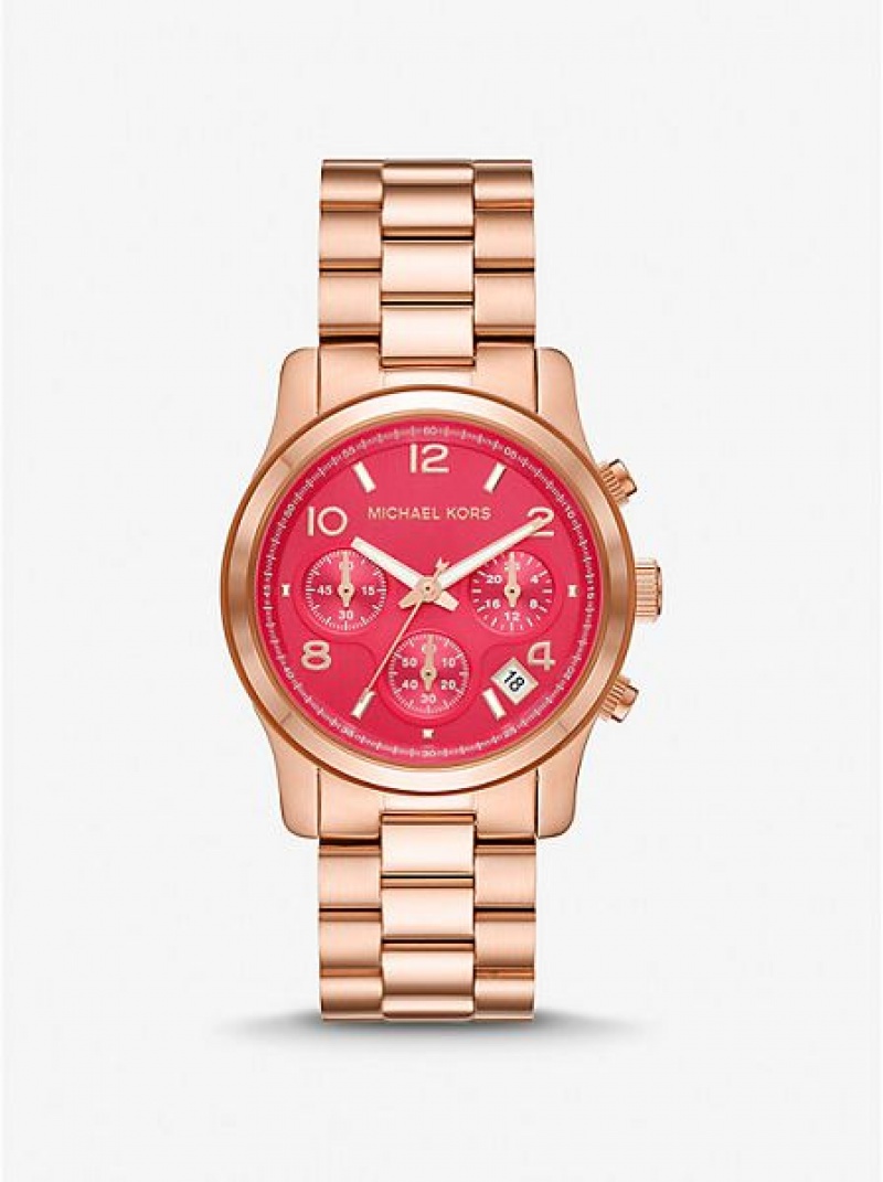 Michael Kors Runway Horloge Dames Roze Goud | 095768-COF