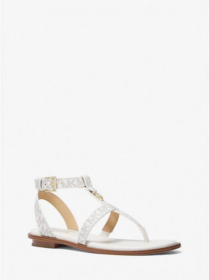 Michael Kors Sasha Logo Sandalen Dames Lichtgeel | 107986-KTV