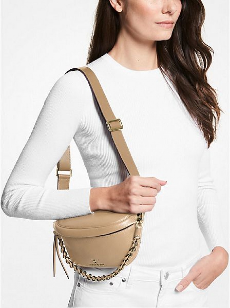 Michael Kors Slater Extra-small Pebbled Leren Schoudertassen Dames Bruin | 081653-VZC