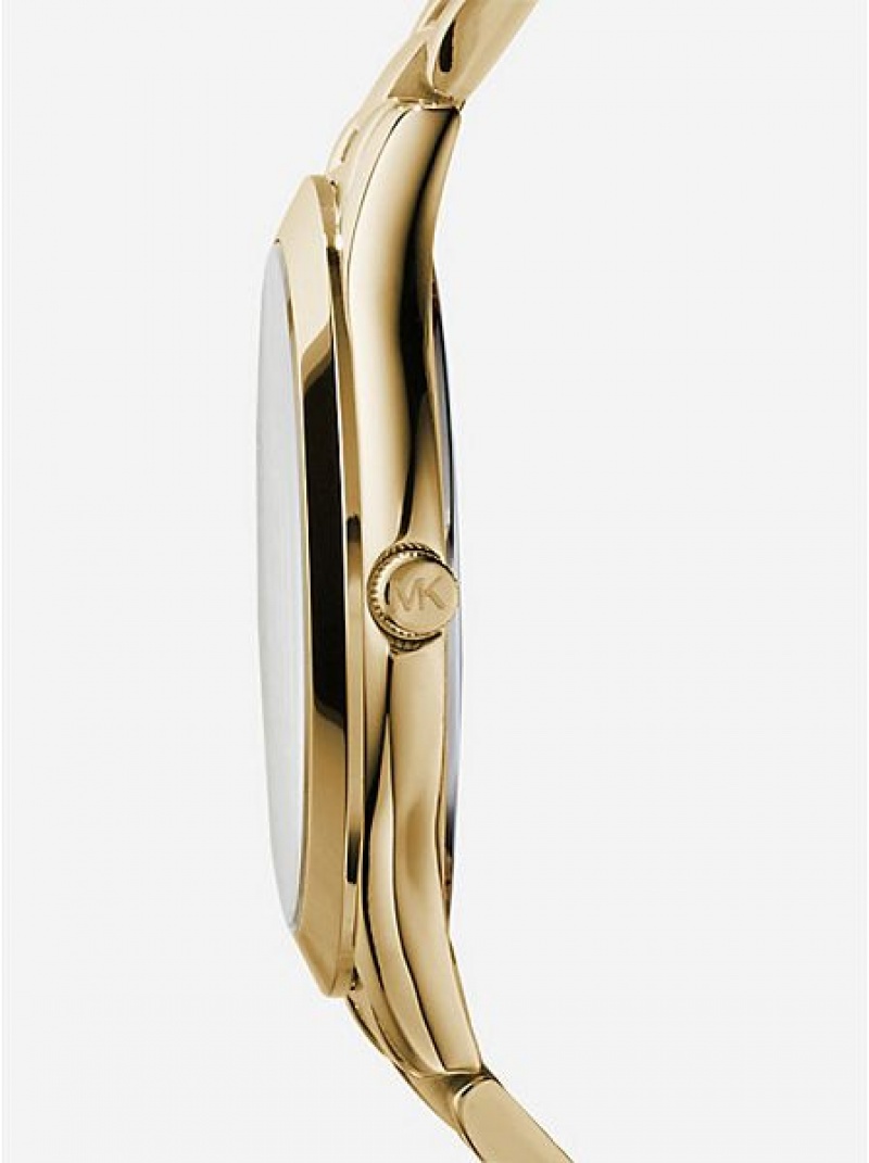 Michael Kors Slim Runway Stainless Steel Horloge Dames Goud | 136829-UYE