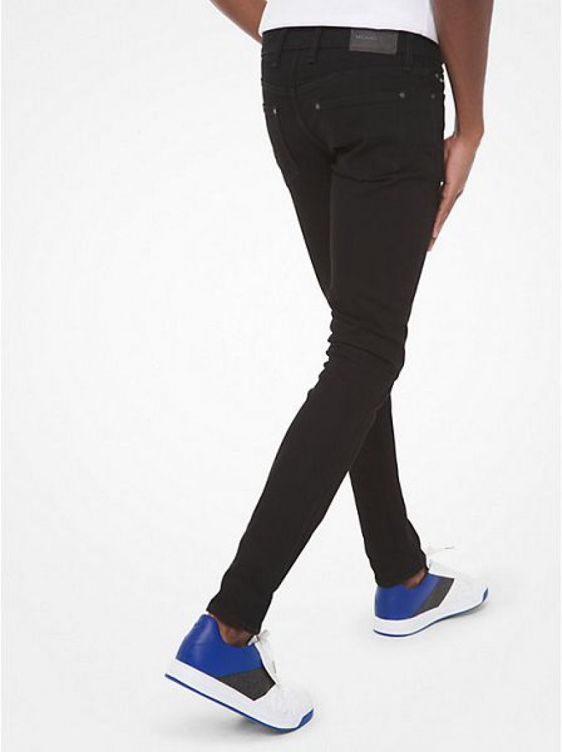 Michael Kors Slim-fit Stretch-cotton Jeans Heren Zwart Zwart | 134650-FAX