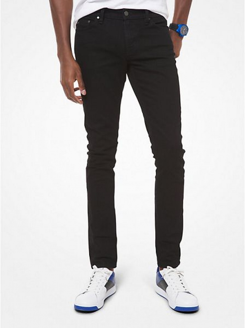 Michael Kors Slim-fit Stretch-cotton Jeans Heren Zwart Zwart | 134650-FAX