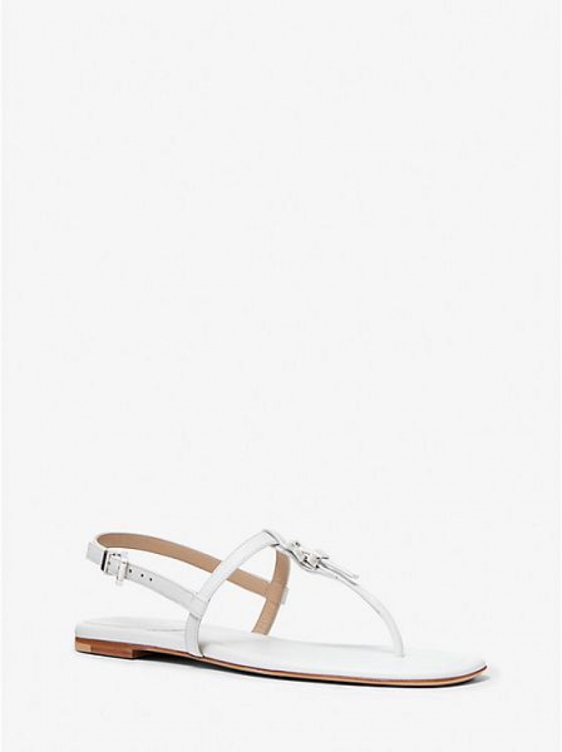 Michael Kors Sofia Leren Sandalen Dames Wit | 074691-NPY