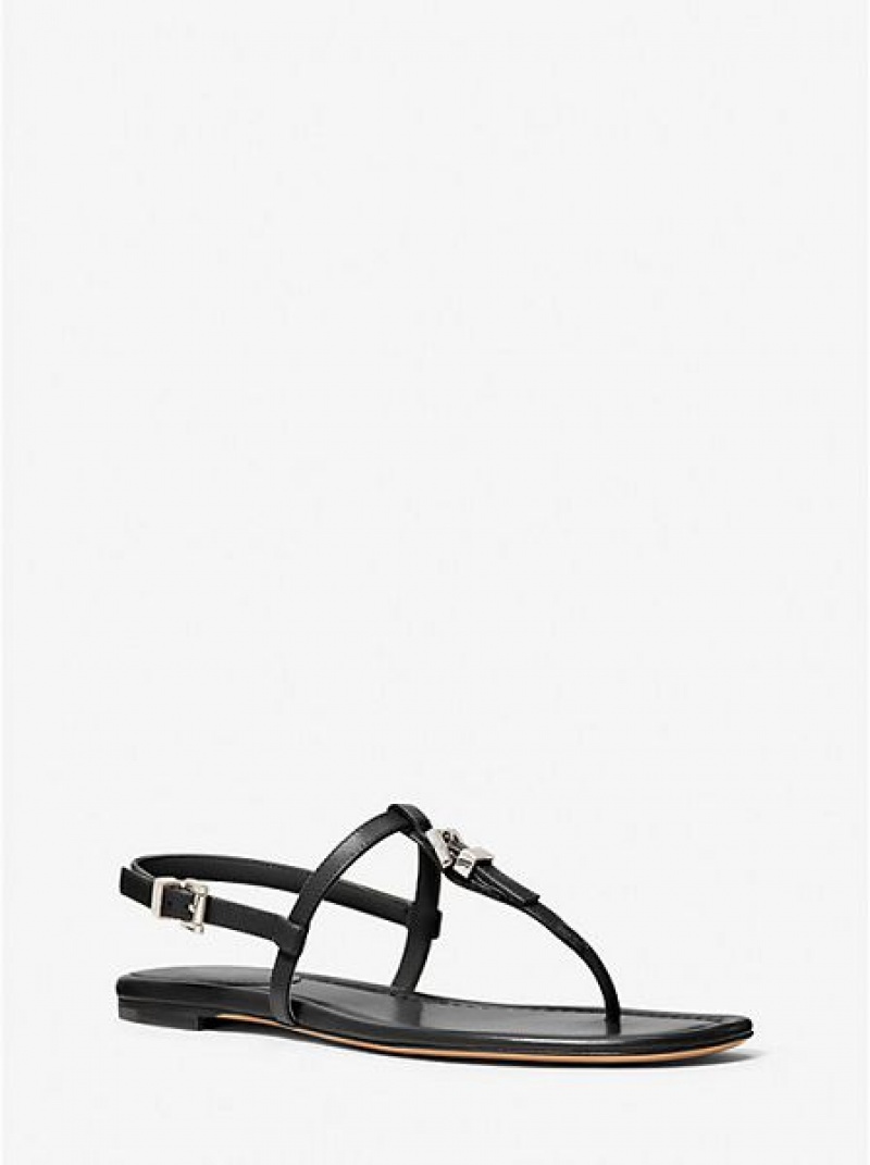 Michael Kors Sofia Leren Sandalen Dames Zwart | 693075-GKI