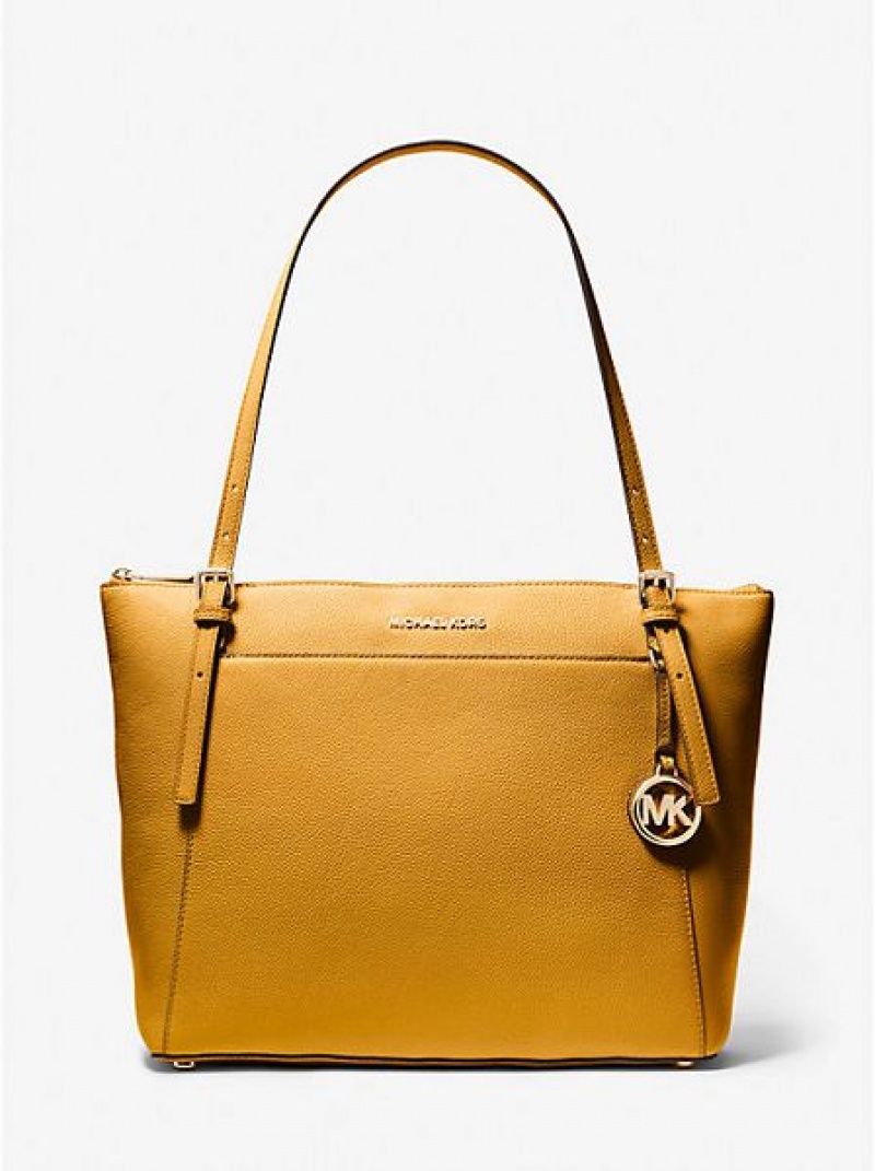 Michael Kors Voyager Large Pebbled Leren Tote Tassen Dames Geel | 286913-NMV