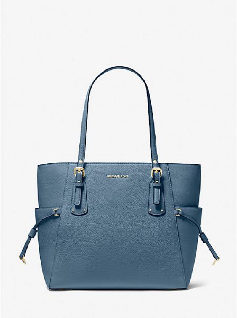 Michael Kors Voyager Small Pebbled Leren Tote Tassen Dames Blauw | 419286-KDP