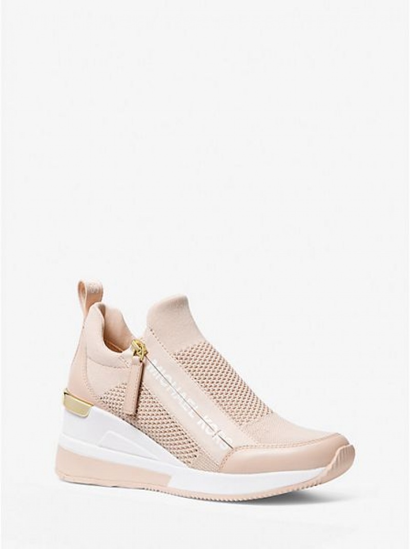 Michael Kors Willis Stretch Knit Sneakers Dames Roze | 947506-VET